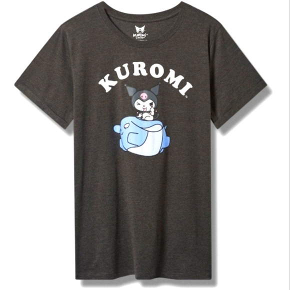 #422 TORRID - 3X - Kuromi Classic Fit Cotton Roll Sleeve T-Shirt NEW - Picture 1 of 4